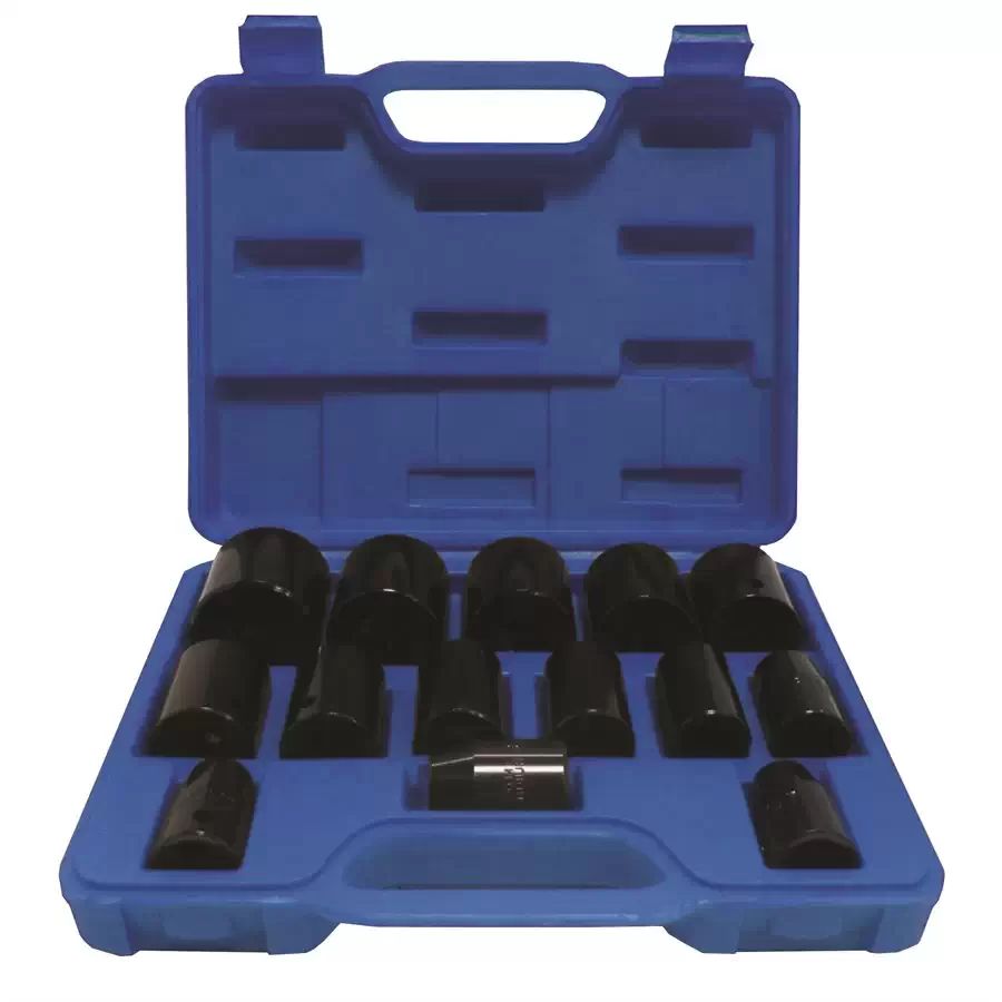 Tooltech 701565 FirmGrip 15pc SAE 1/2" Drive Shallow Impact Socket Set w / Case Cr-V